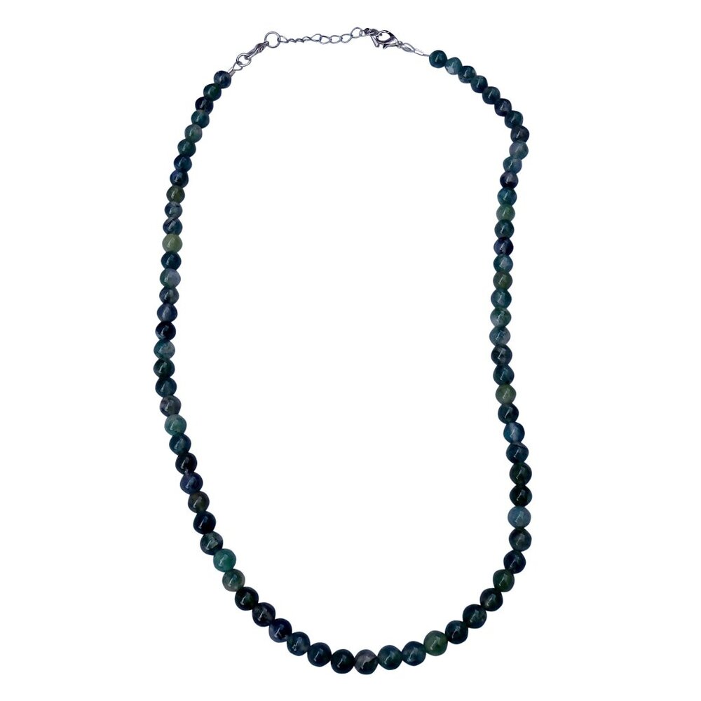 Moss Agate Beaded Necklace 3028
